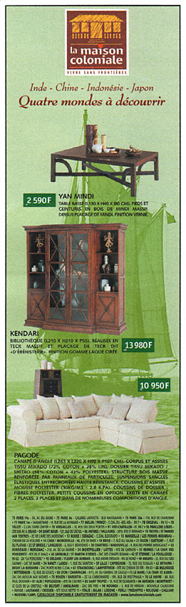 Publicité Maison Coloniale 2000